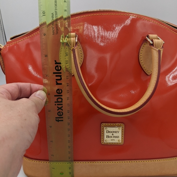 EUC Dooney & BourkeDarcy Orange Patent Leather Satchel - Picture 4 of 16